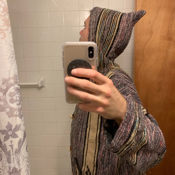 Decorative Moroccan Rug Hoodie Hand Knit - Picture 3 of 5